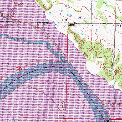 Topographic Map of Vian Creek, OK