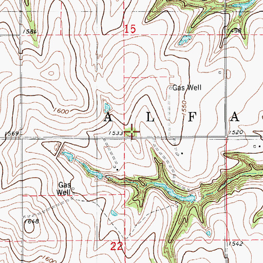 Topographic Map of Victory School, OK