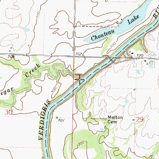 Topographic Map of Vinegar Creek, OK