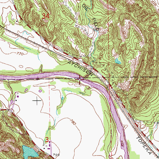 Topographic Map of Vines Branch, OK