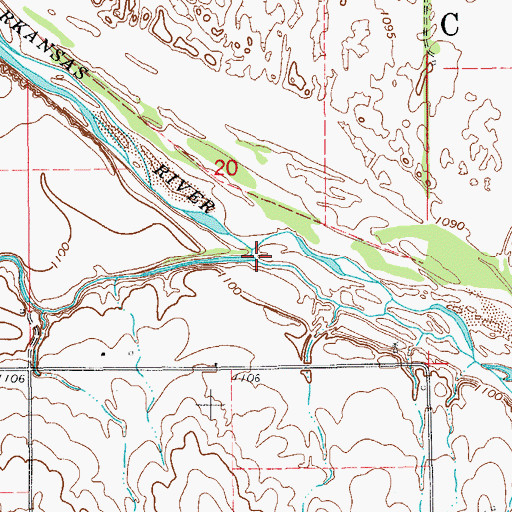 Topographic Map of Wagon Creek, OK