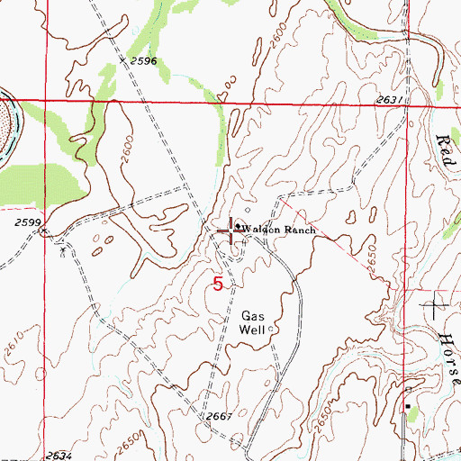 Topographic Map of Walden Ranch, OK