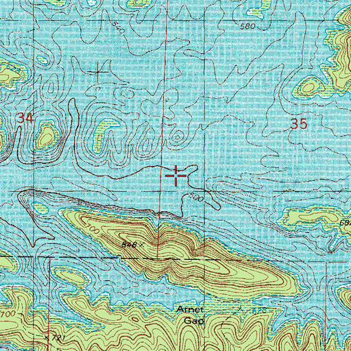 Topographic Map of Walford Creek, OK
