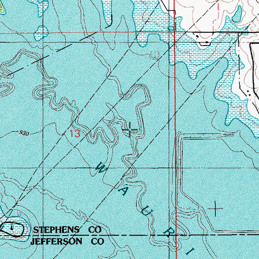 Topographic Map of Walker Creek, OK