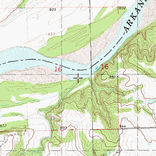 Topographic Map of Walker Creek, OK