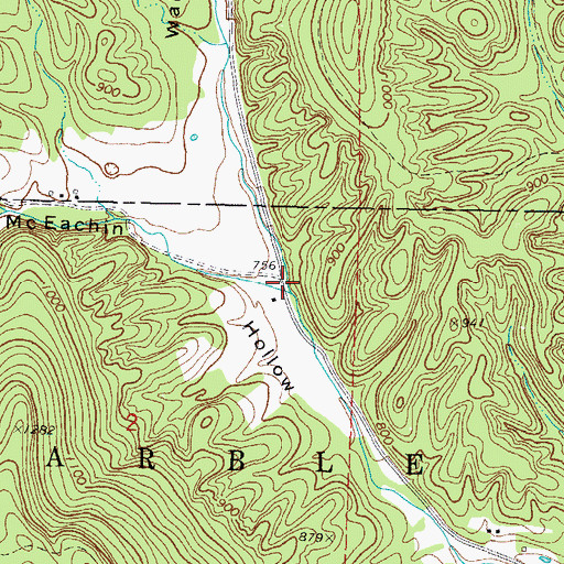 Topographic Map of Walkingstick Hollow, OK