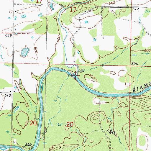 Topographic Map of Walnut Creek, OK