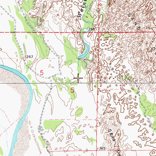 Topographic Map of Walnut Grove Creek, OK