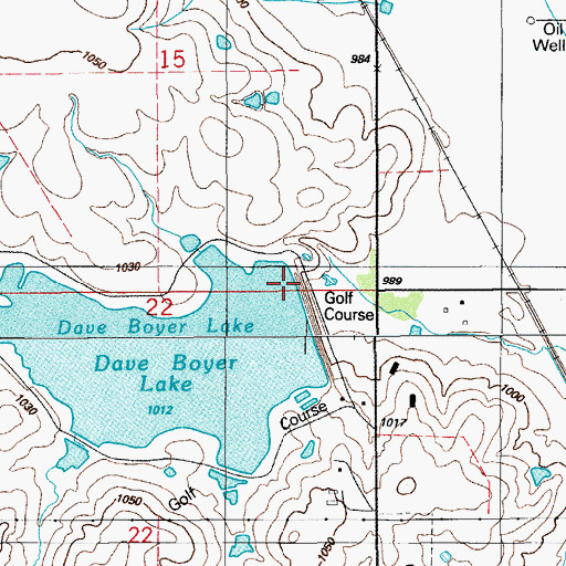 Topographic Map of Dave Boyer Lake, OK