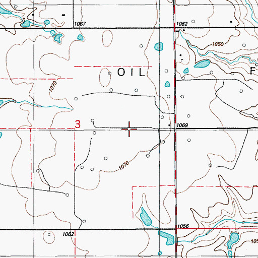 Topographic Map of Walters Oil Field, OK