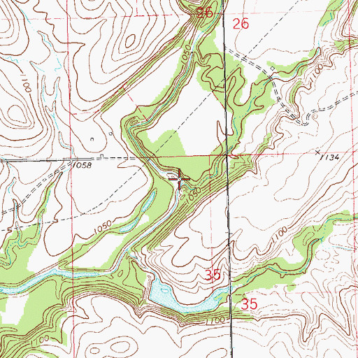 Topographic Map of Wamsley Creek, OK