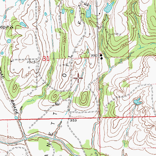 Topographic Map of Wanette Oil Field, OK