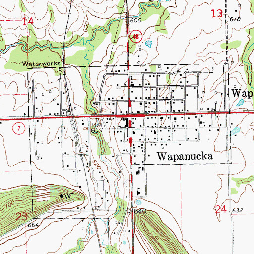 Topographic Map of Wapanucka, OK