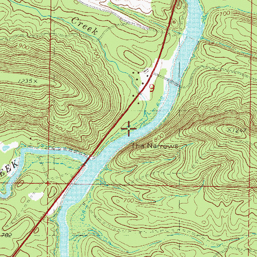 Topographic Map of Ward Creek, OK