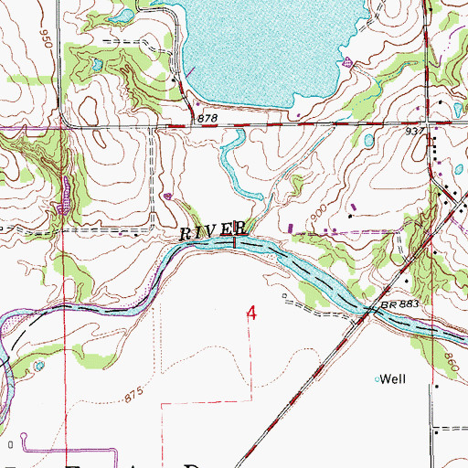 Topographic Map of Washington Creek, OK