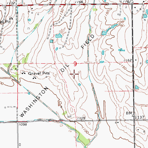 Topographic Map of Washington Oil Field, OK