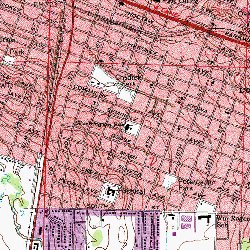 Topographic Map of Washington Early Childhood Center, OK
