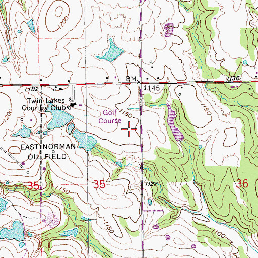 Topographic Map of Washington Elementary School, OK