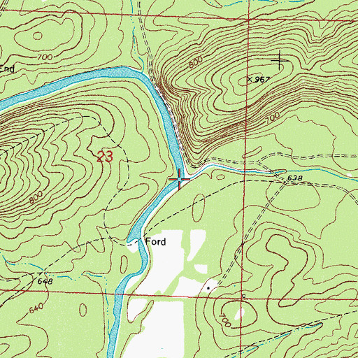 Topographic Map of Watson Creek, OK