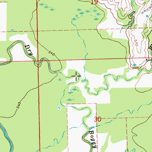 Topographic Map of Watson Creek, OK