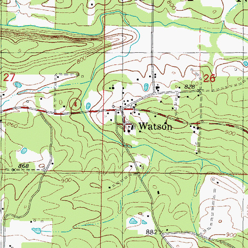 Topographic Map of Watson Elementary School, OK