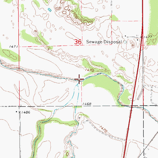 Topographic Map of Weavers Creek, OK