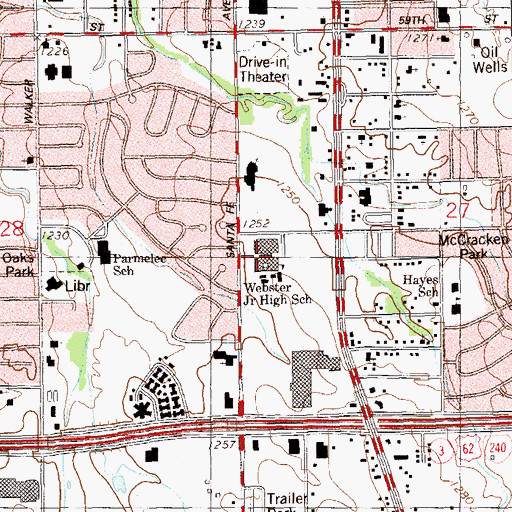 Topographic Map of Webster Middle School, OK
