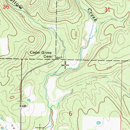 Topographic Map of Wells Hollow, OK