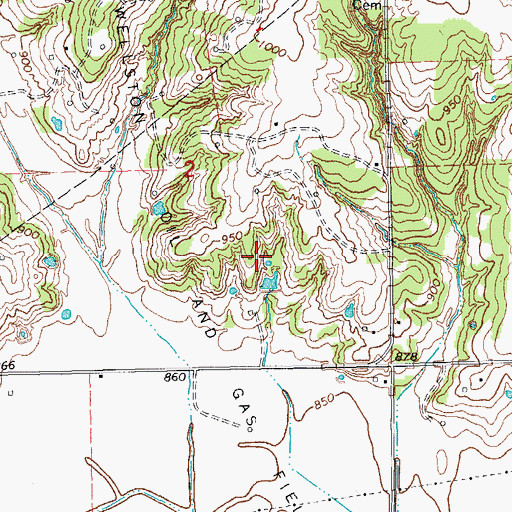 Topographic Map of Wellston Oil and Gas Field, OK