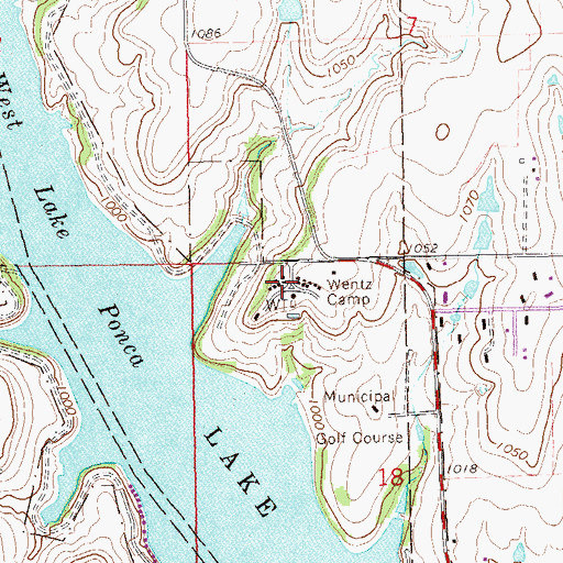 Topographic Map of Wentz Camp, OK