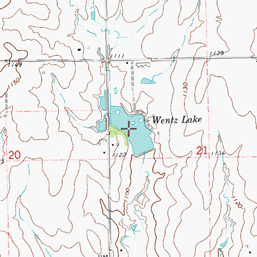 Topographic Map of Wentz Lake, OK