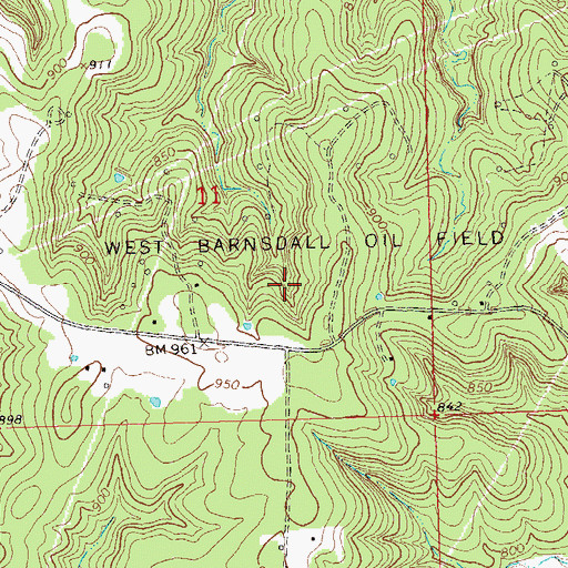 Topographic Map of West Barnsdall Oil Field, OK