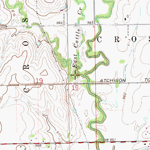 Topographic Map of West Cattle Creek, OK