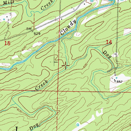 Topographic Map of West Dog Creek, OK