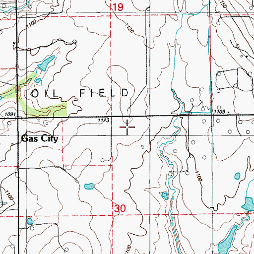 Topographic Map of West Duncan Oil and Gas Field, OK