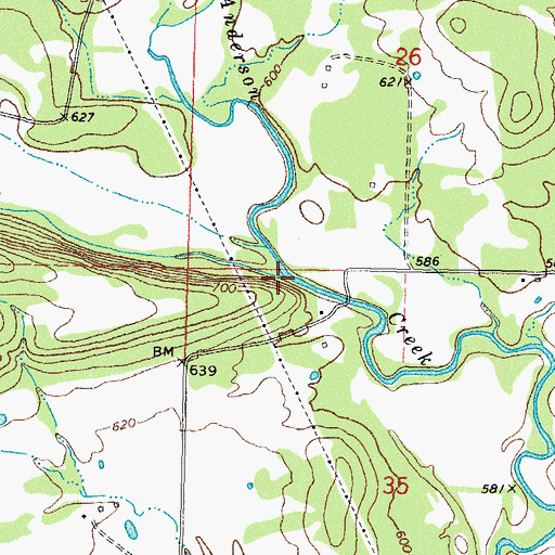 Topographic Map of West Fork Anderson Creek, OK