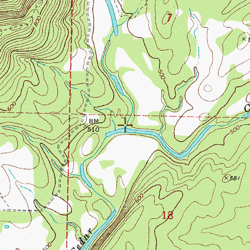 Topographic Map of West Fork, OK