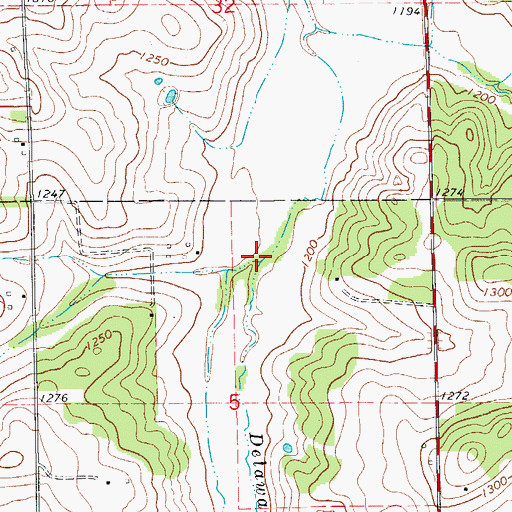 Topographic Map of West Fork Delaware Creek, OK