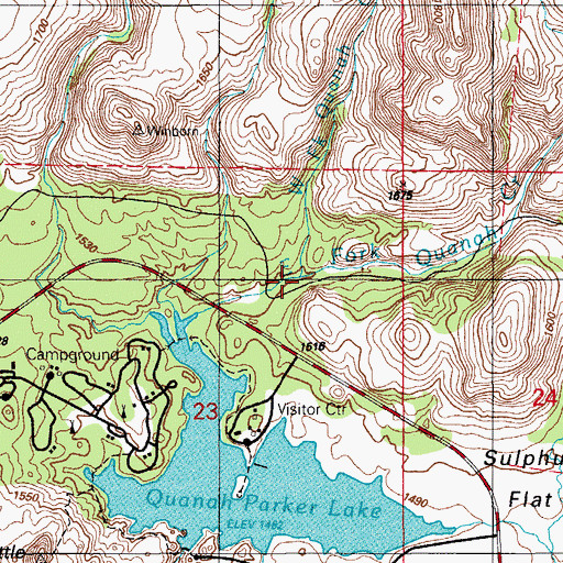 Topographic Map of West Fork Quanah Creek, OK