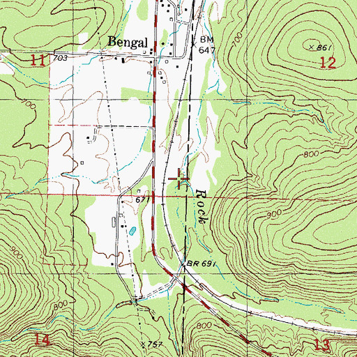Topographic Map of West Fork Rock Creek, OK