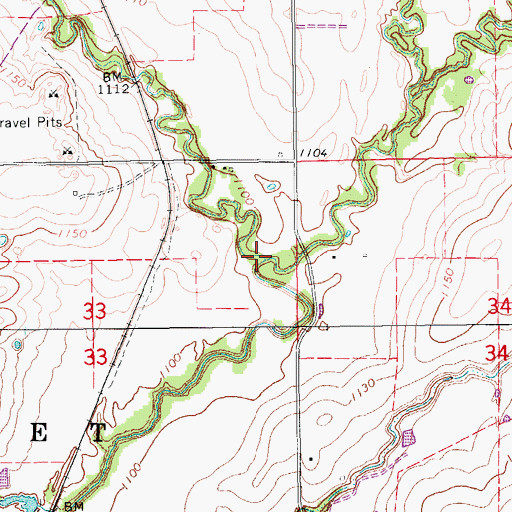 Topographic Map of West Fork Salt Creek, OK