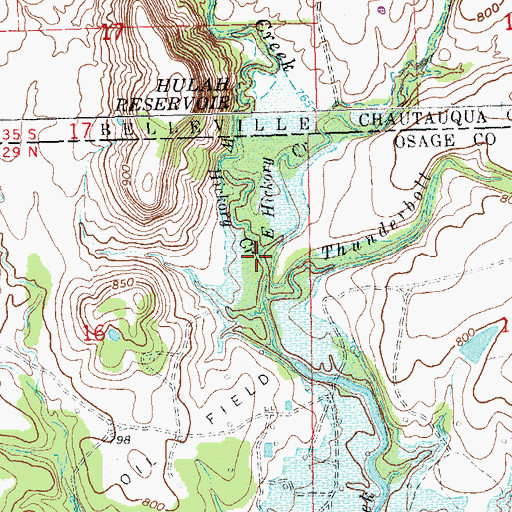 Topographic Map of West Hickory Creek, OK
