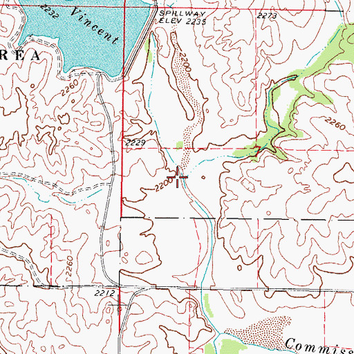 Topographic Map of West Hog Creek, OK