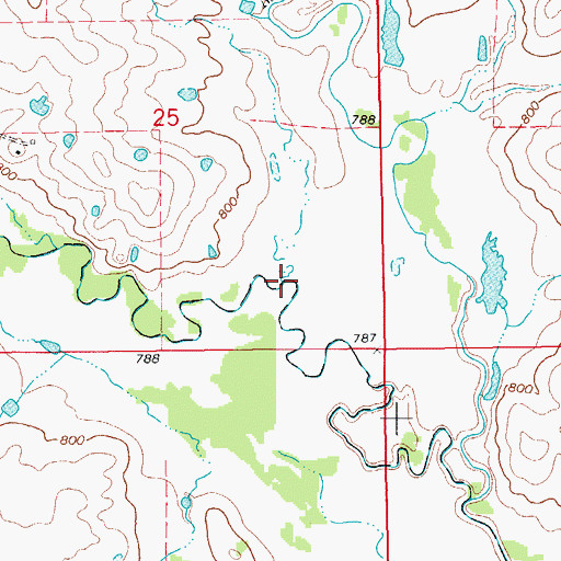 Topographic Map of West Mud Creek, OK