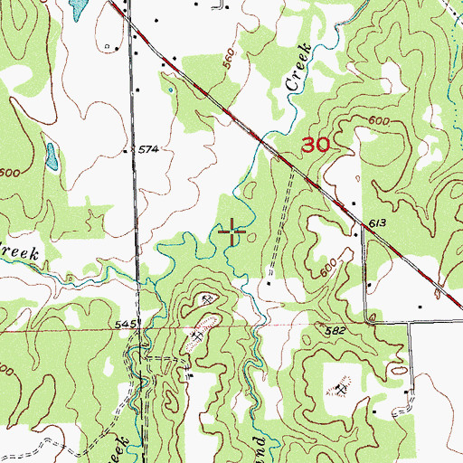 Topographic Map of West Sand Creek, OK