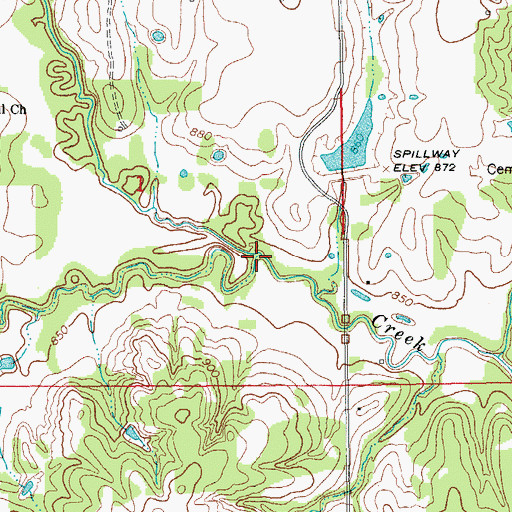 Topographic Map of West Spring Creek, OK