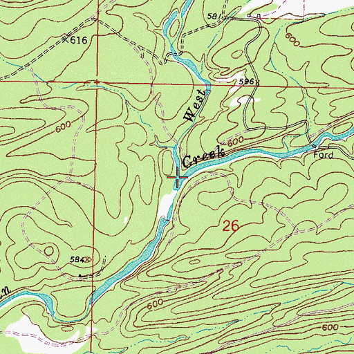 Topographic Map of West Terrapin Creek, OK