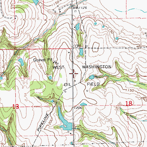 Topographic Map of West Washington Oil Field, OK