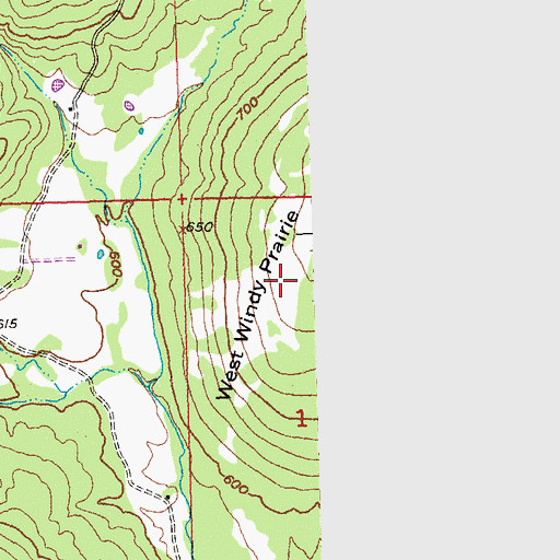 Topographic Map of West Windy Prairie, OK