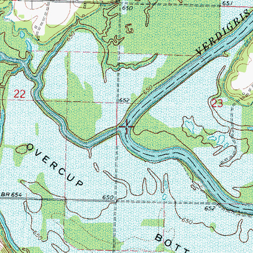 Topographic Map of Western Branch Verdigris River, OK